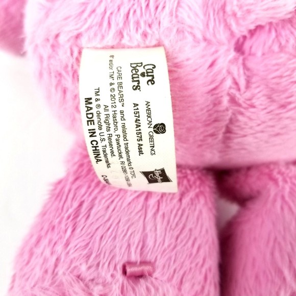 Care Bear Pink Rainbow Hasbro American Greetings Hearts 13 Inch Plush Toy GOOD - Picture 7 of 9